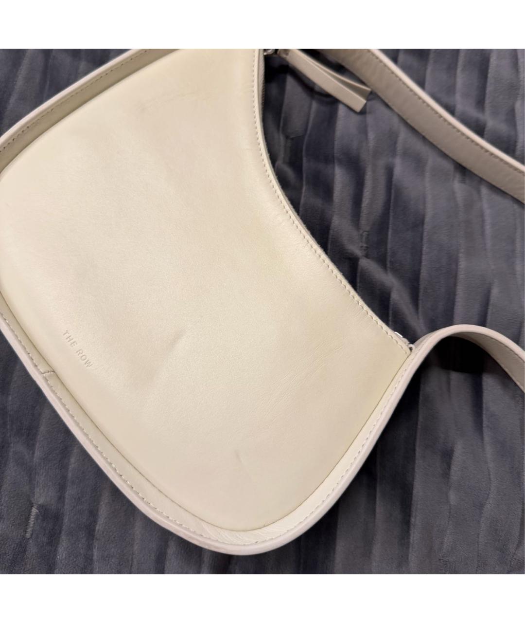 THE ROW Белая кожаная сумка с короткими ручками, фото 5