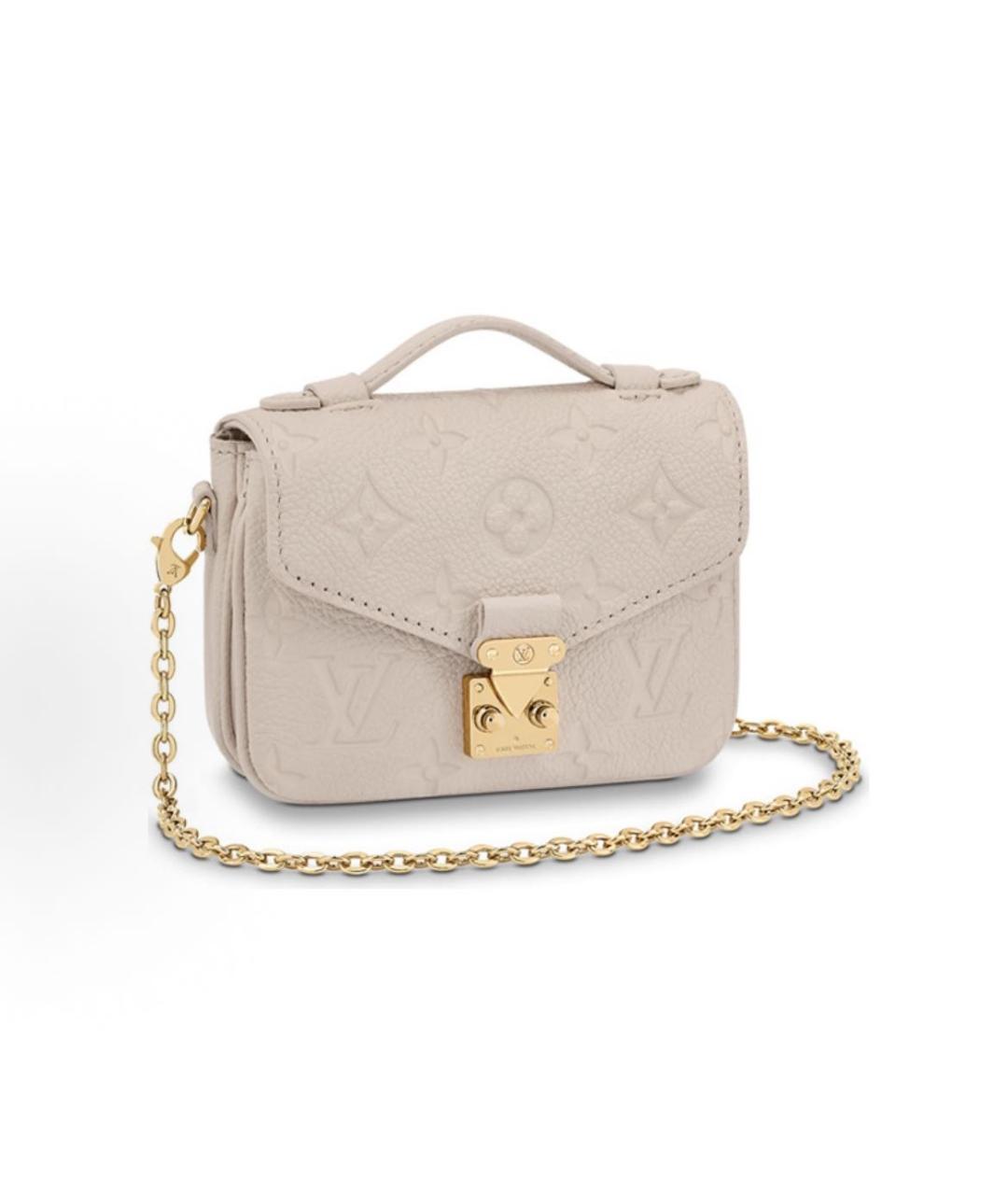 LOUIS VUITTON Бежевая кожаная сумка через плечо, фото 7