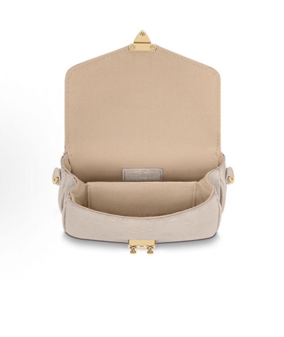 LOUIS VUITTON Бежевая кожаная сумка через плечо, фото 4