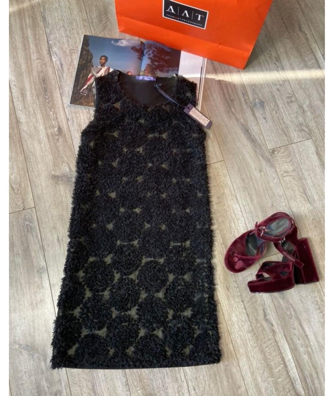 LES COPAINS Черное вискозное вечернее платье, фото 3