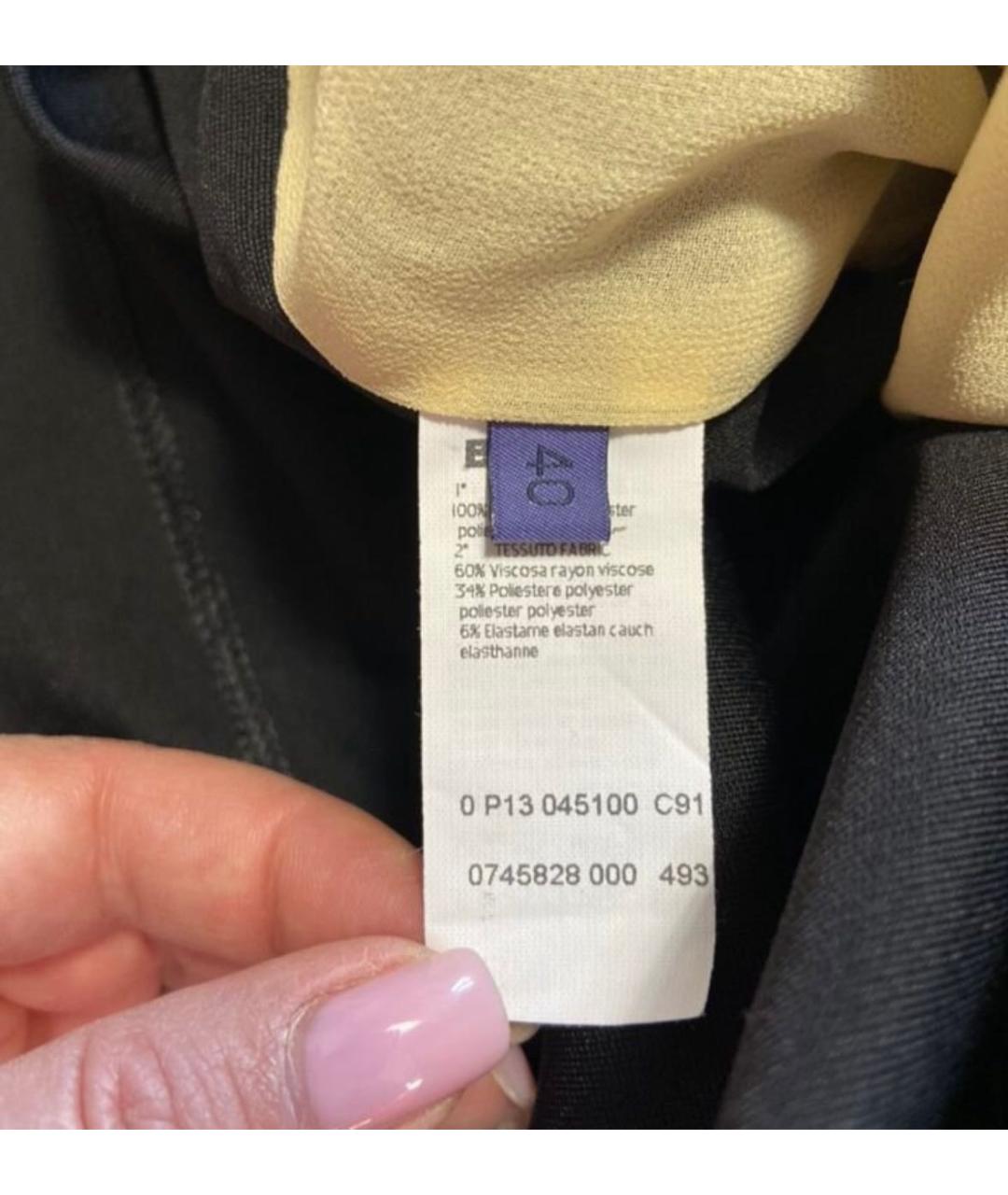 LES COPAINS Черное вискозное вечернее платье, фото 5