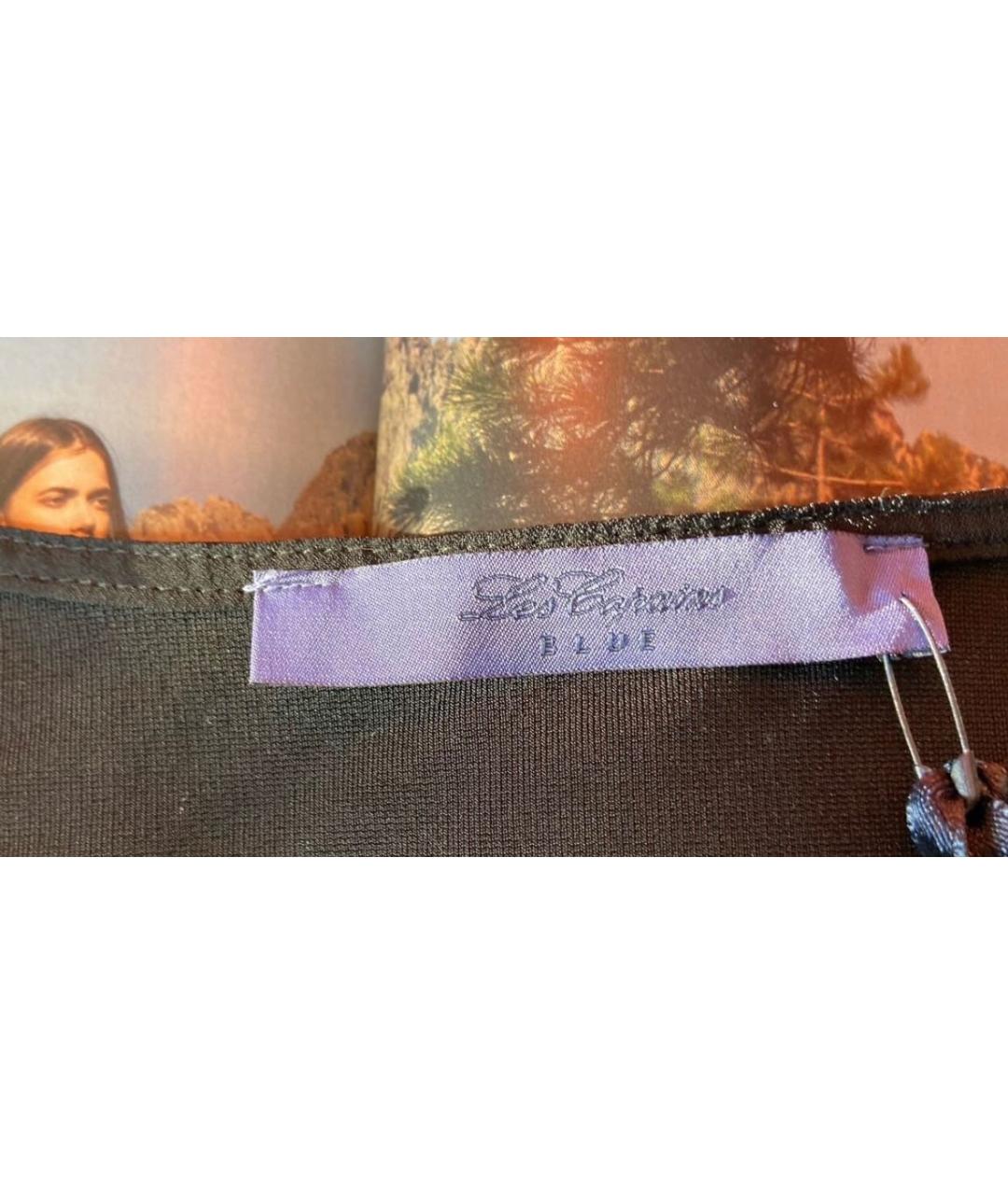 LES COPAINS Черное вискозное вечернее платье, фото 6