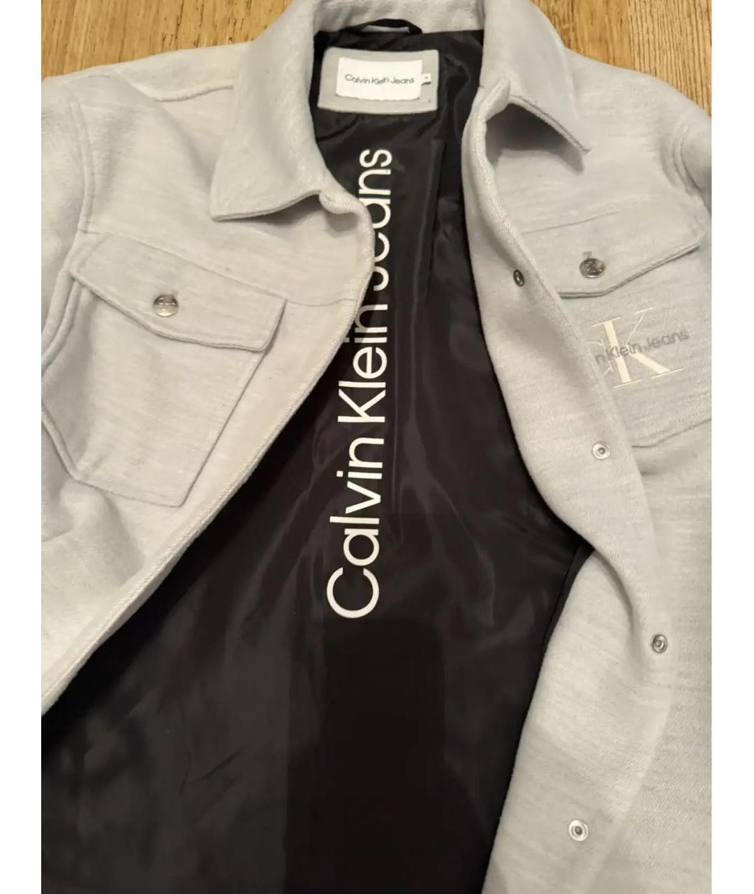 CALVIN KLEIN Серое пальто, фото 5