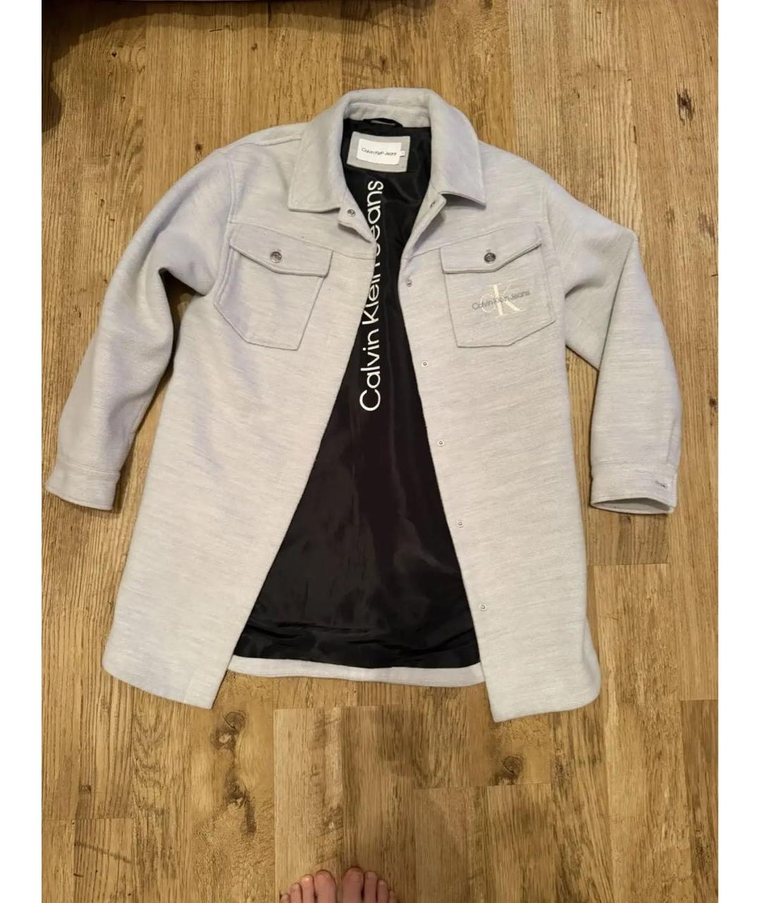 CALVIN KLEIN Серое пальто, фото 2