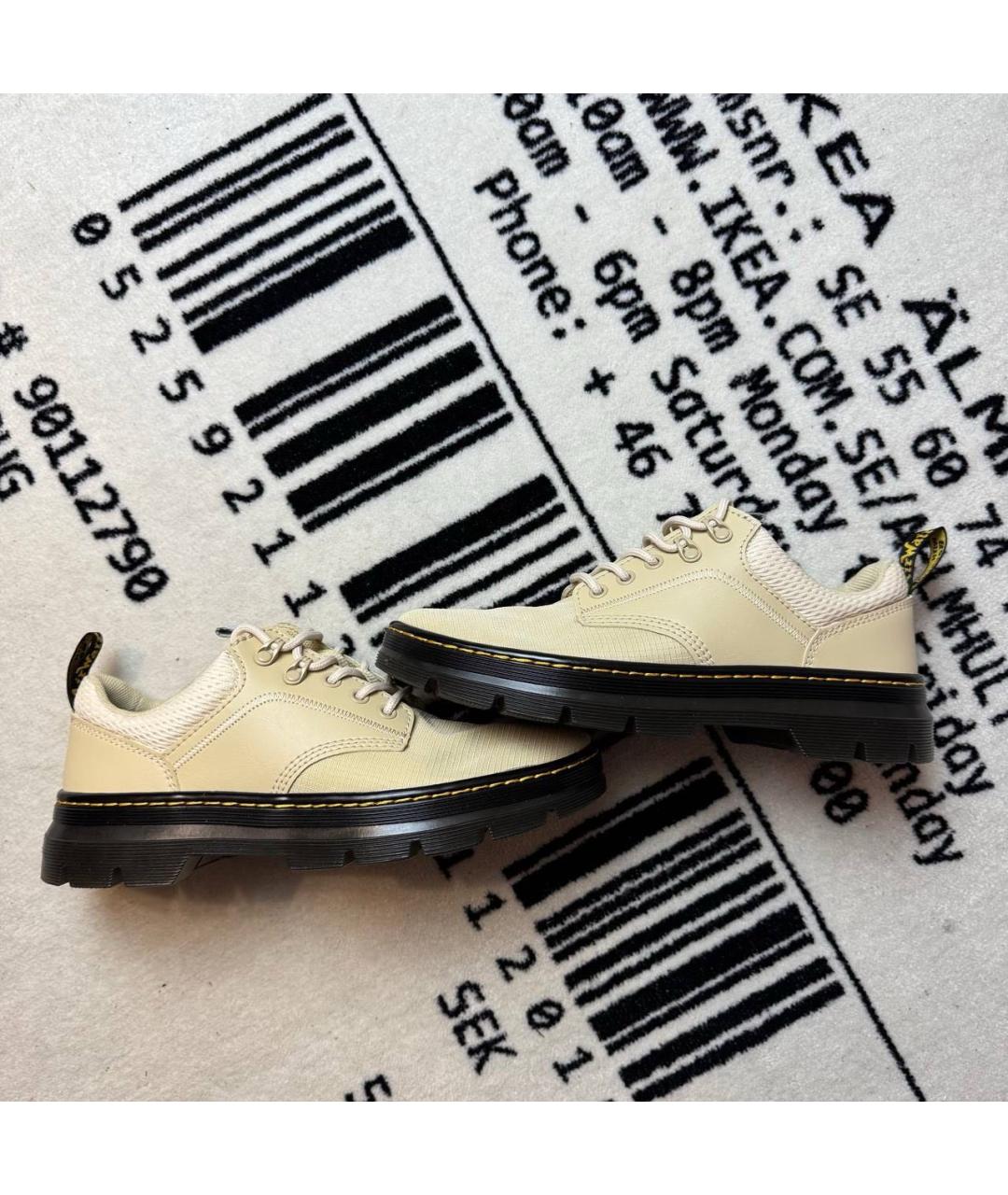 DR. MARTENS Бежевые кожаные низкие ботинки, фото 6