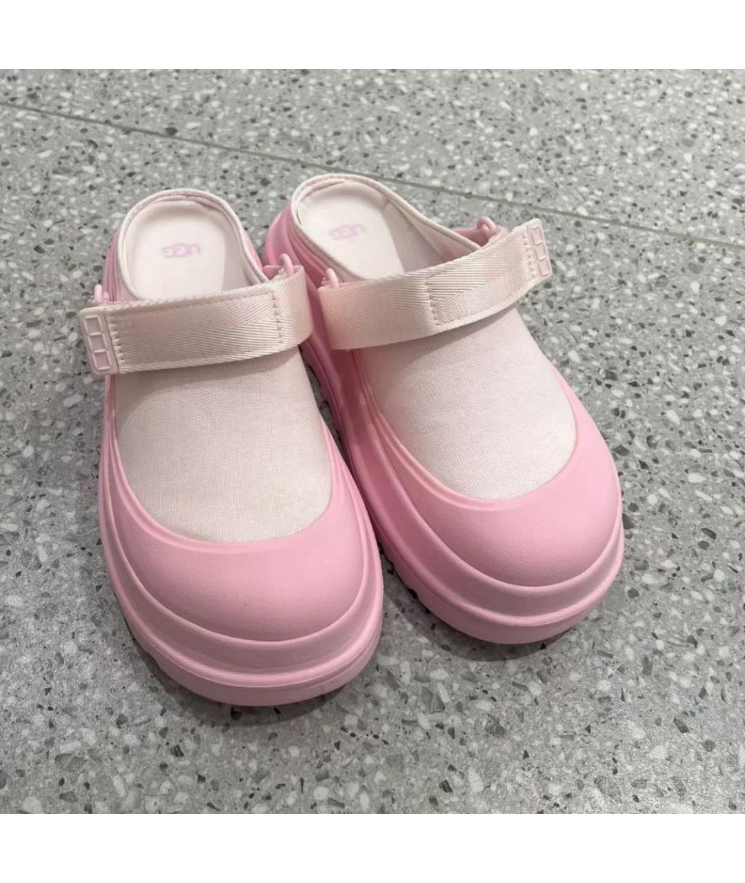 UGG AUSTRALIA Розовые текстильные сабо, фото 5