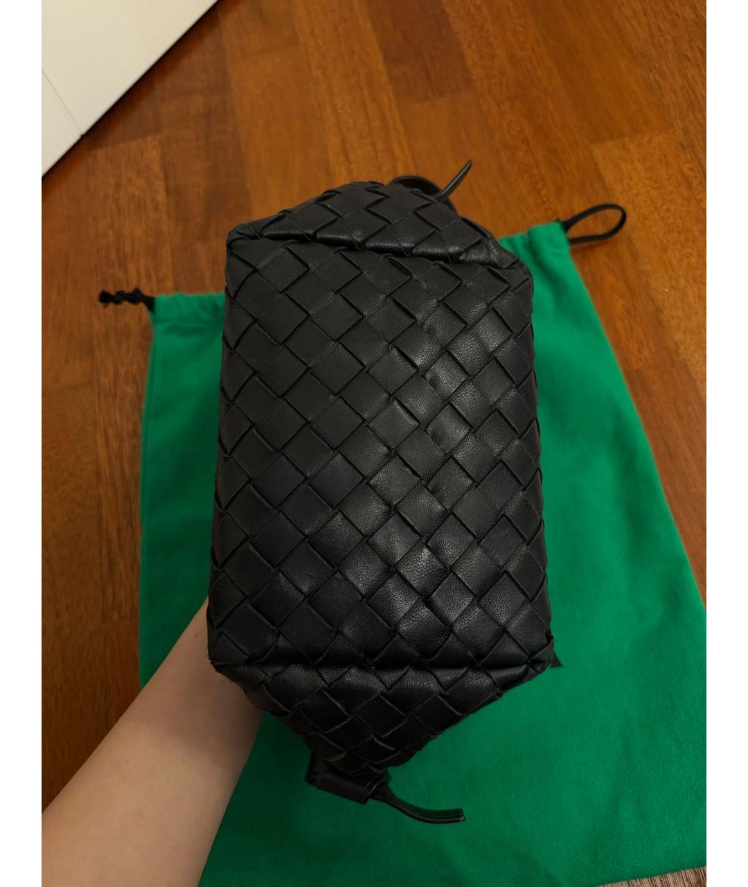 BOTTEGA VENETA Черная кожаная сумка с короткими ручками, фото 5