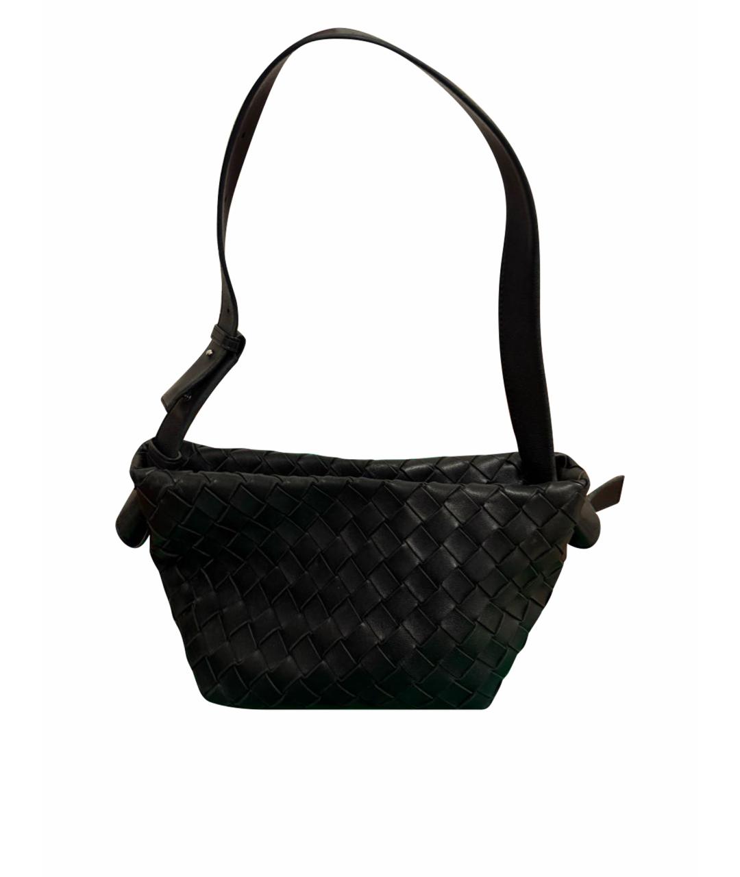 BOTTEGA VENETA Черная кожаная сумка с короткими ручками, фото 1