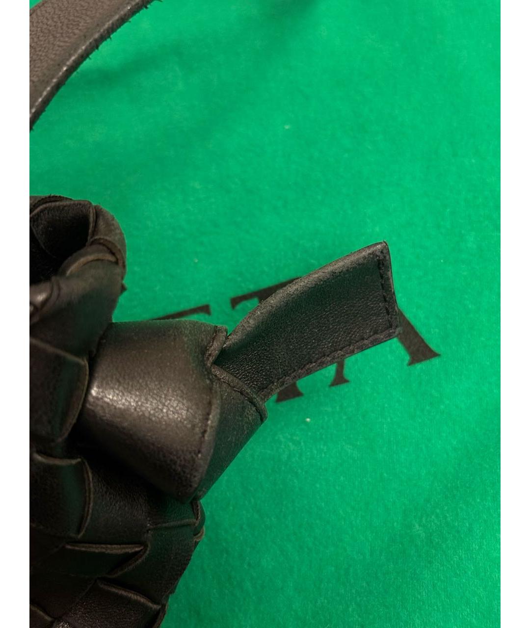 BOTTEGA VENETA Черная кожаная сумка с короткими ручками, фото 8