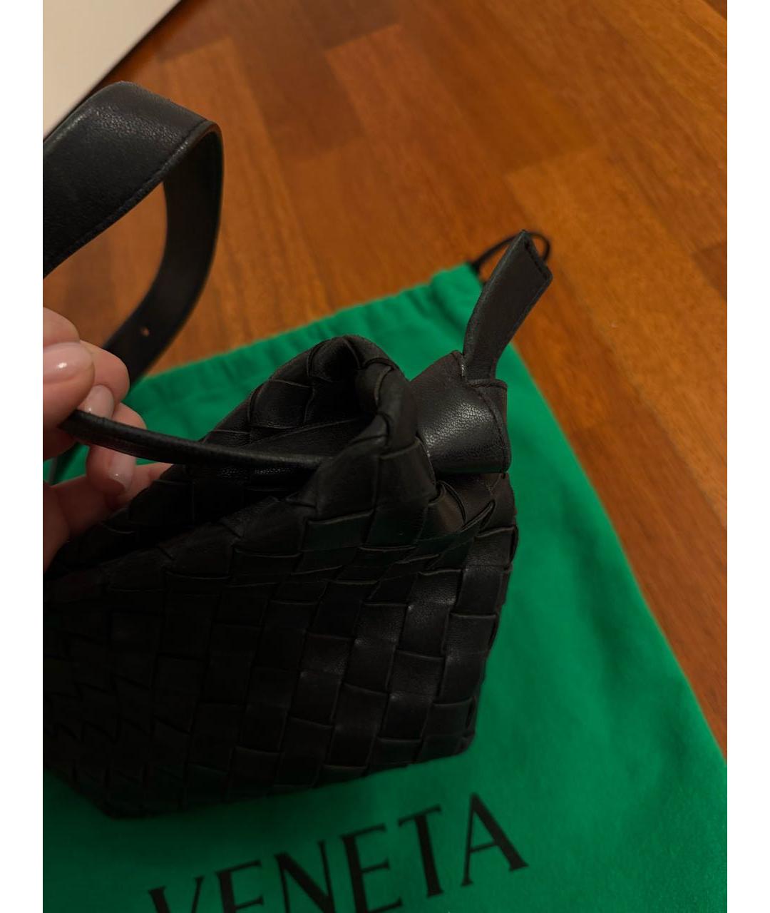 BOTTEGA VENETA Черная кожаная сумка с короткими ручками, фото 7