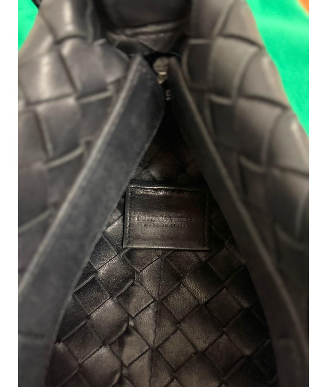 BOTTEGA VENETA Черная кожаная сумка с короткими ручками, фото 6