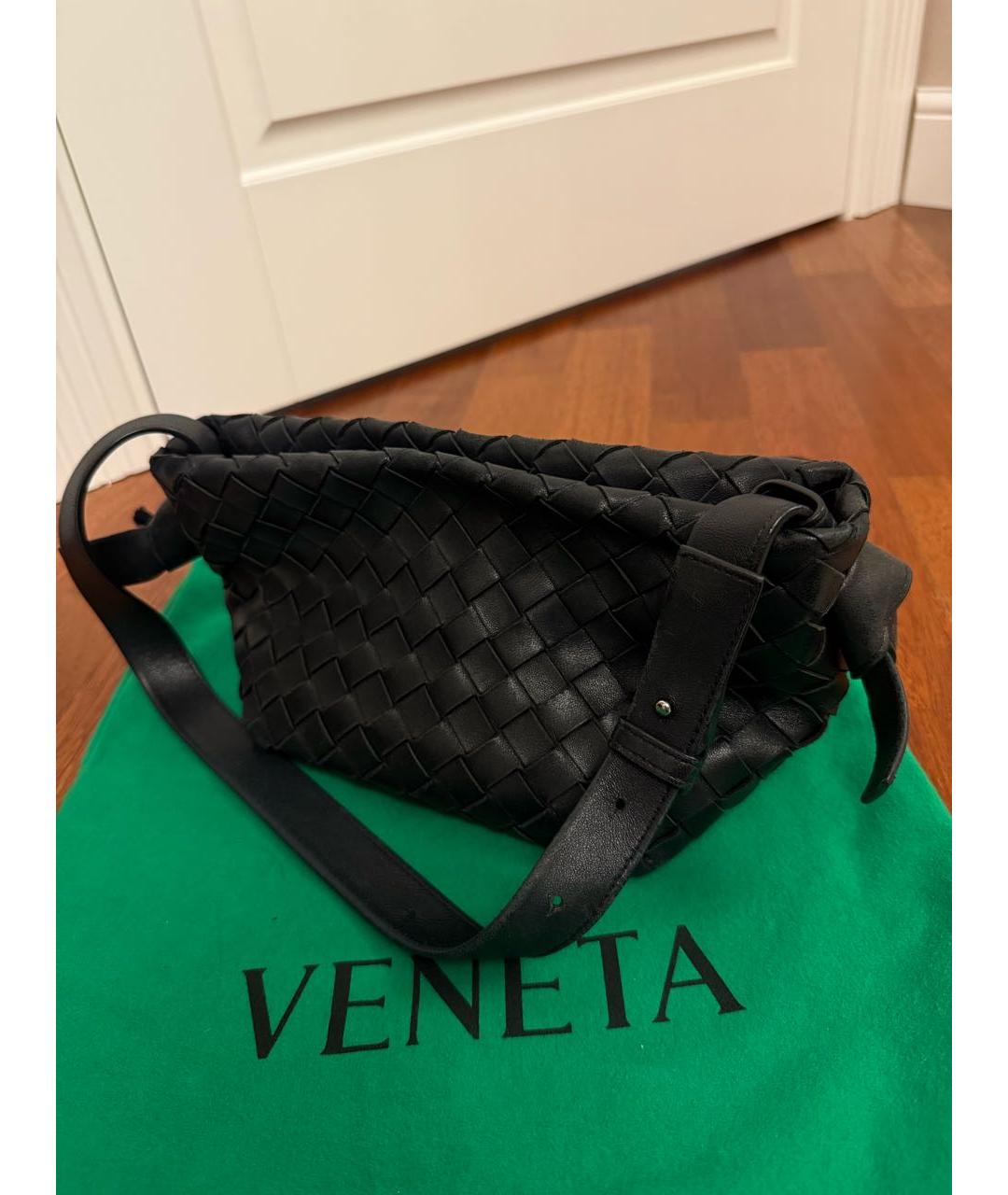 BOTTEGA VENETA Черная кожаная сумка с короткими ручками, фото 2