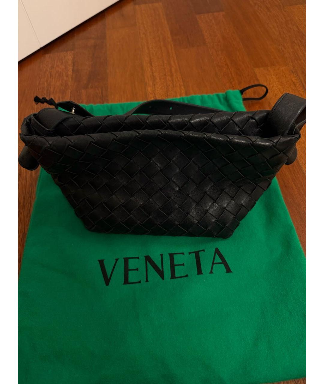 BOTTEGA VENETA Черная кожаная сумка с короткими ручками, фото 3