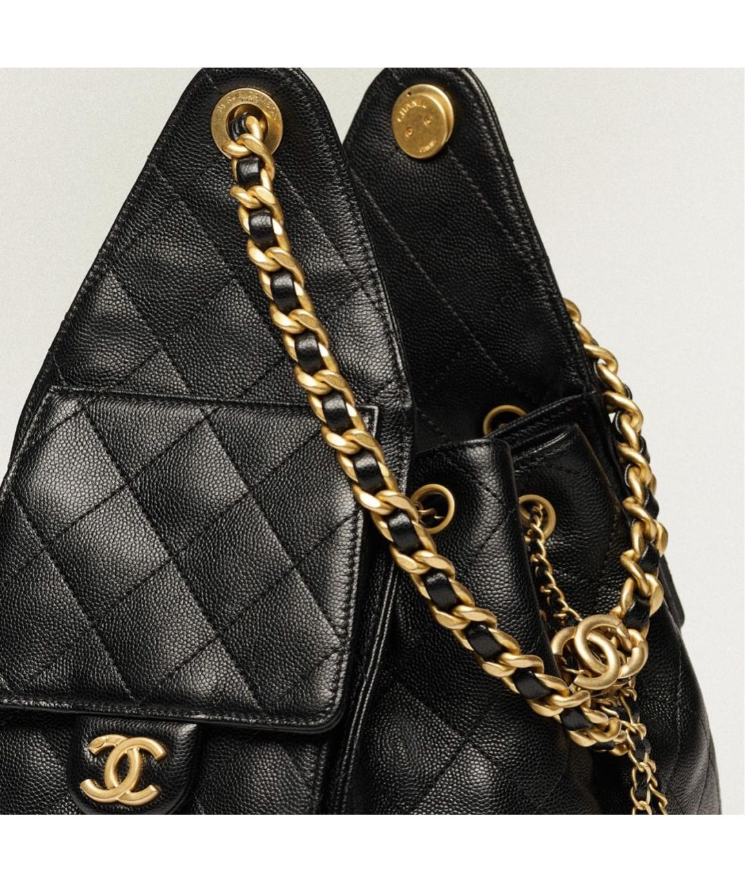 CHANEL Черная кожаная сумка через плечо, фото 2
