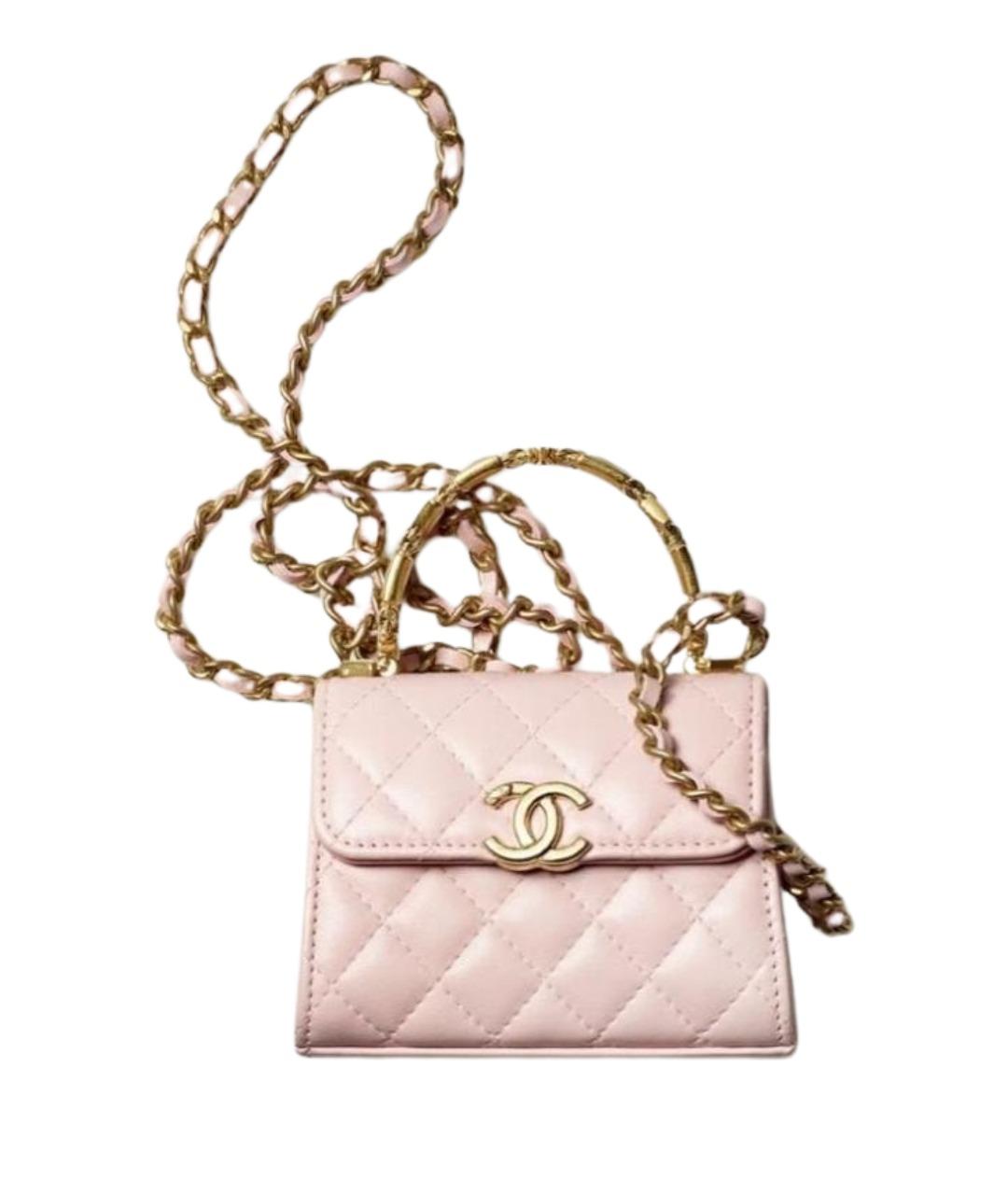 CHANEL Розовая кожаная сумка через плечо, фото 1