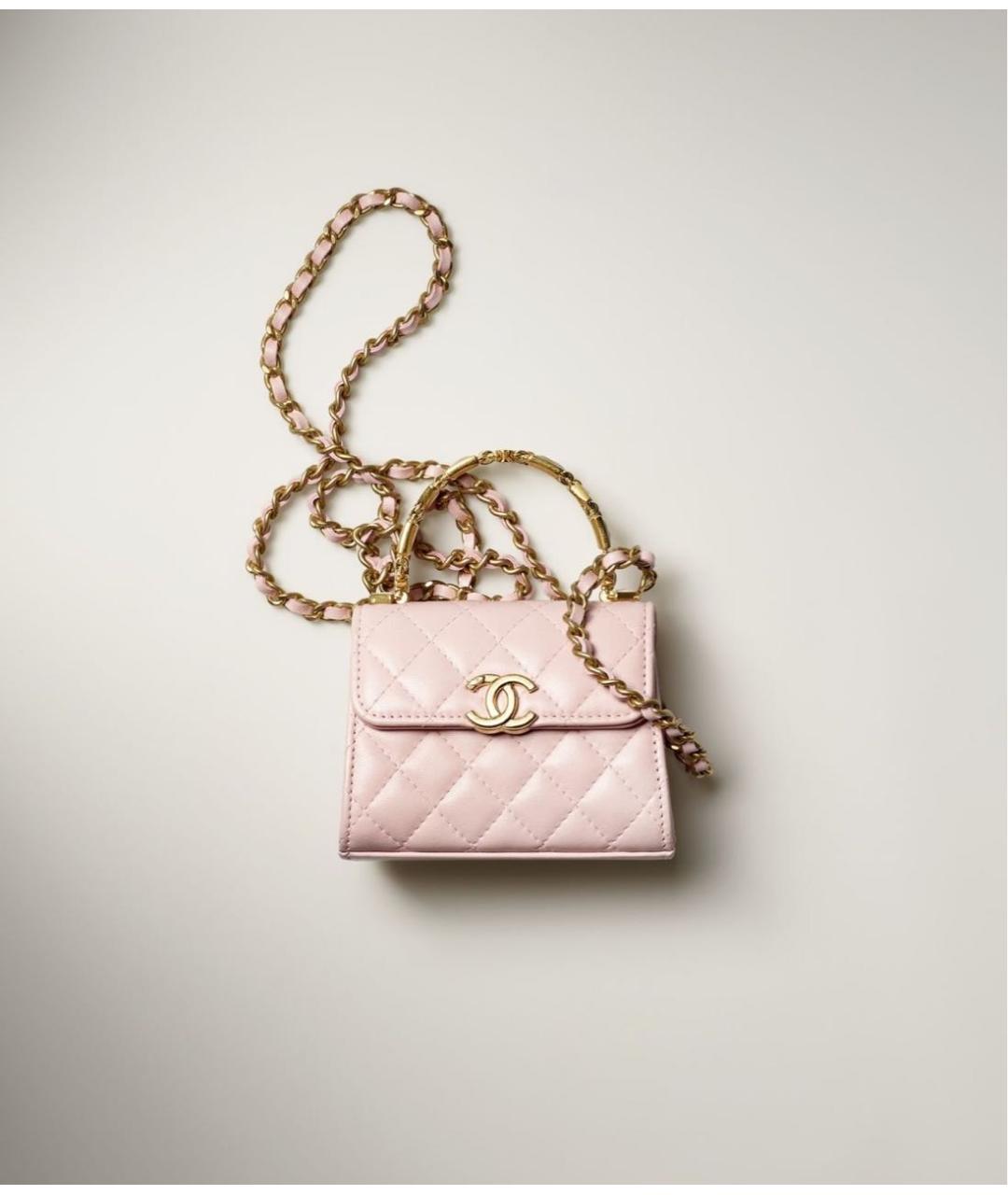 CHANEL Розовая кожаная сумка через плечо, фото 4
