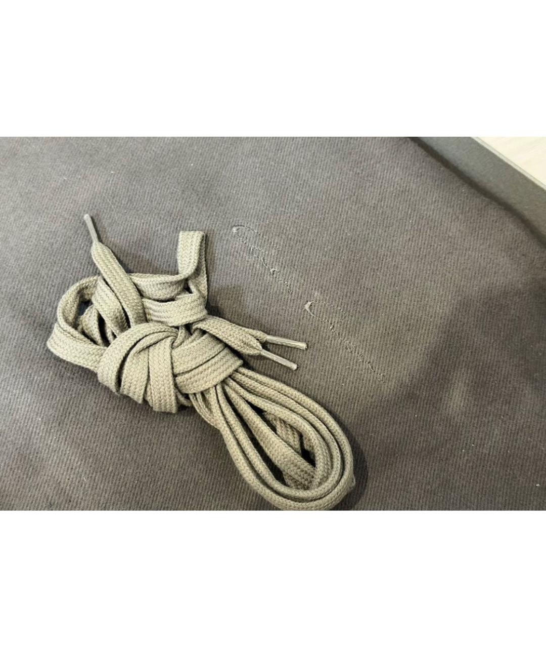 RICK OWENS DRKSHDW Антрацитовые кожаные низкие кроссовки / кеды, фото 5