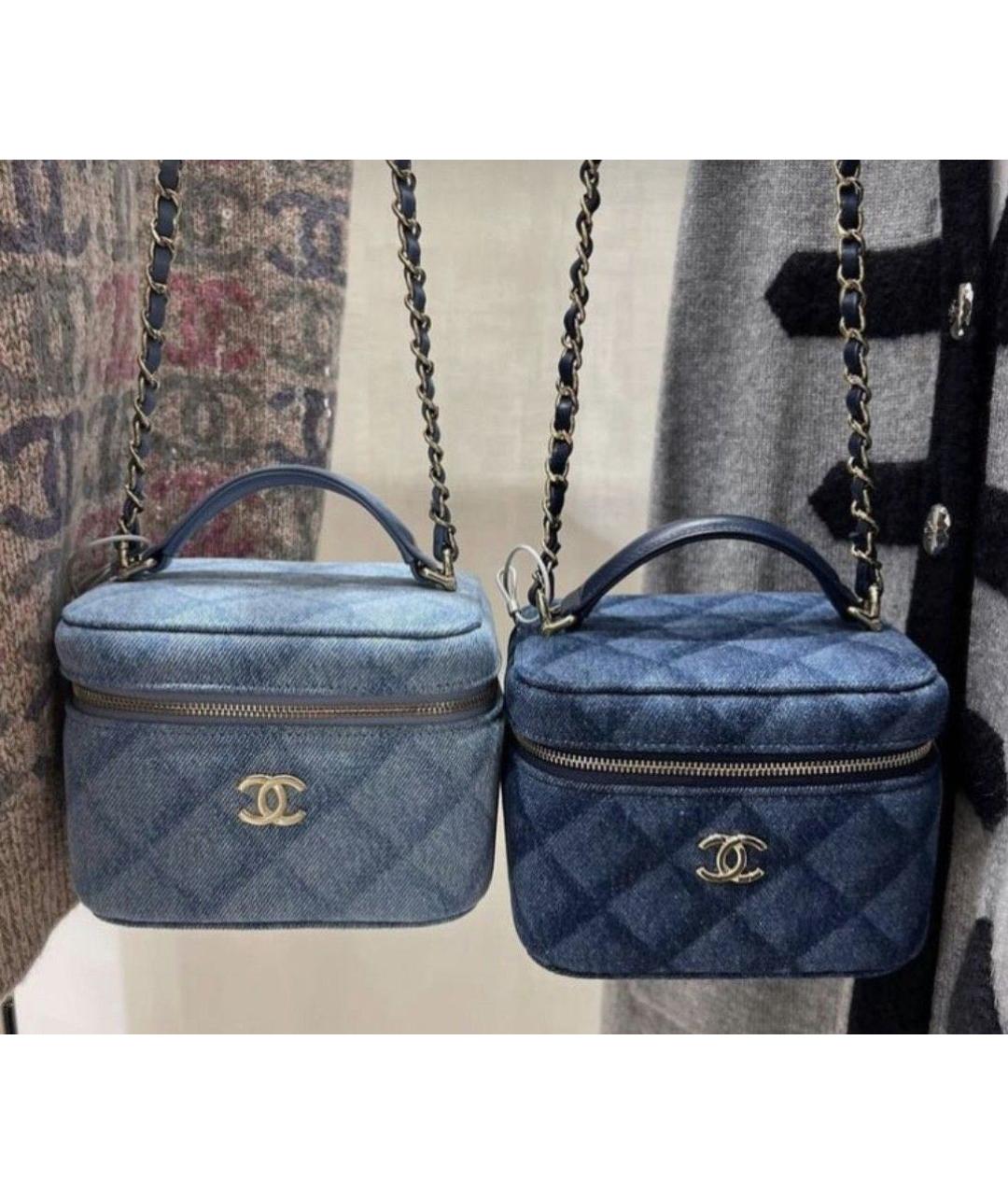 CHANEL Голубая деним сумка через плечо, фото 2