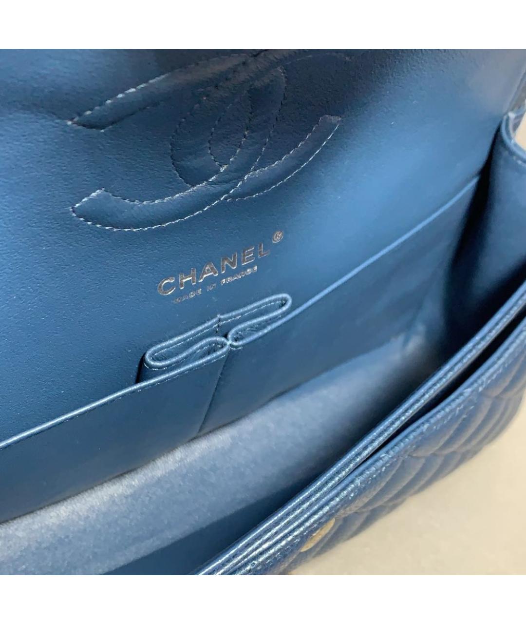 CHANEL Синяя кожаная сумка через плечо, фото 3