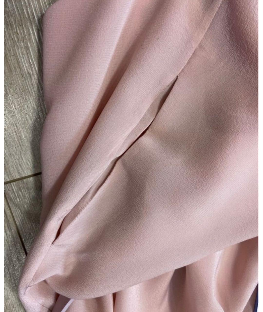 LES COPAINS Розовое шелковое повседневное платье, фото 7