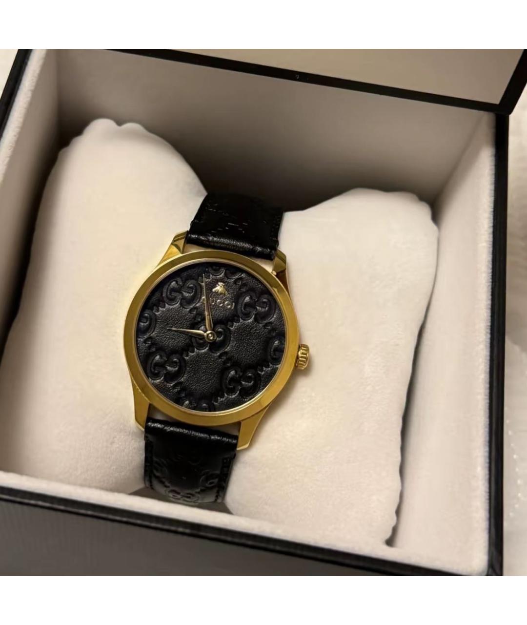 GUCCI Черные стальные часы, фото 5