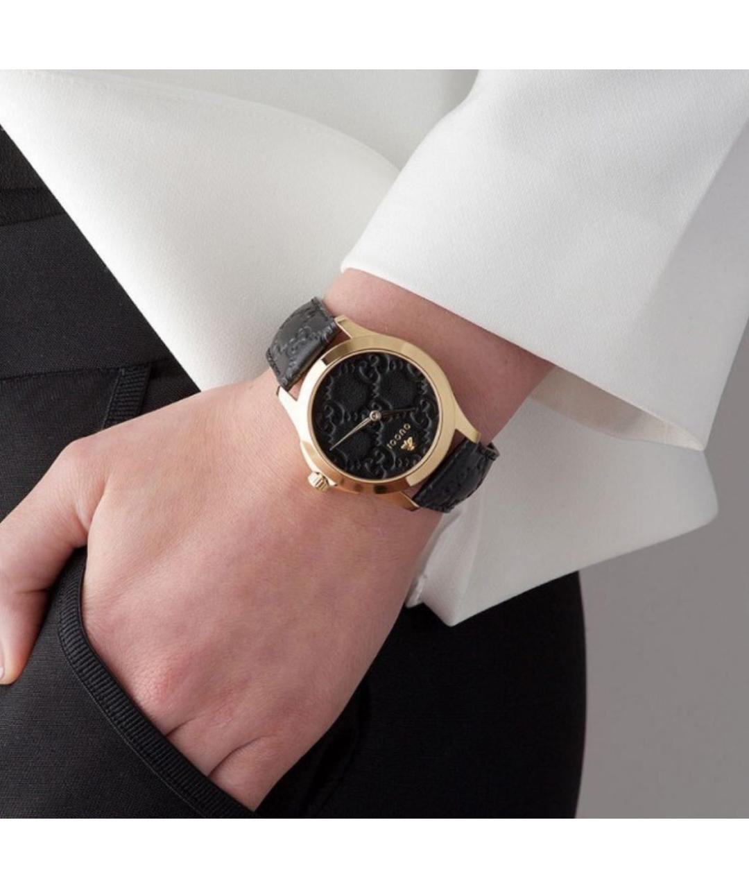 GUCCI Черные стальные часы, фото 4