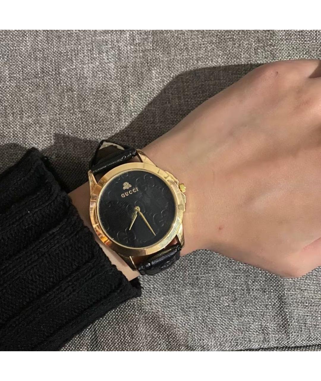 GUCCI Черные стальные часы, фото 7
