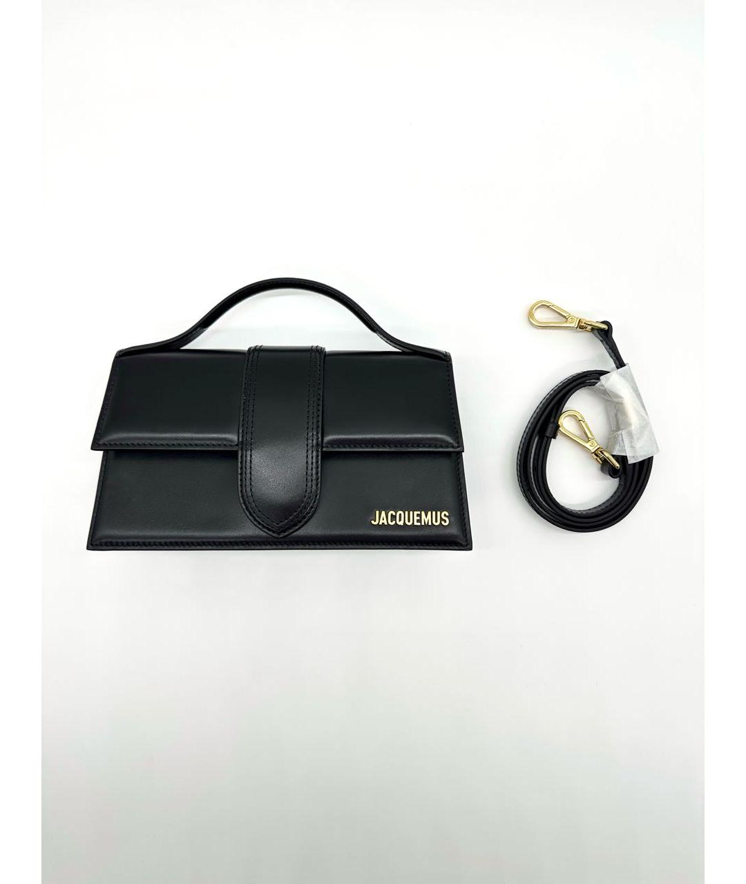 JACQUEMUS Черная кожаная сумка с короткими ручками, фото 2
