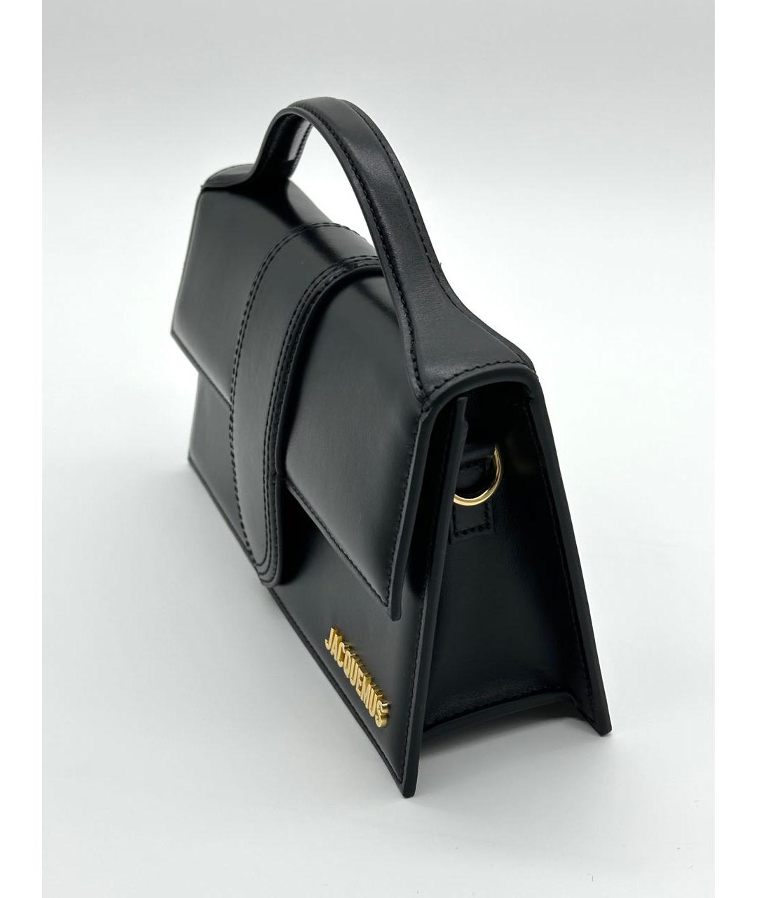 JACQUEMUS Черная кожаная сумка с короткими ручками, фото 3