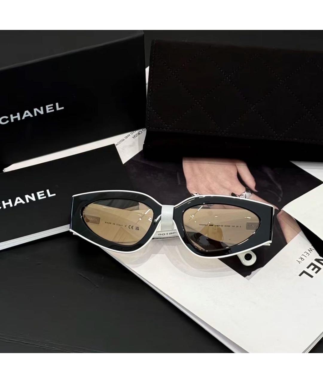 CHANEL Черные пластиковые солнцезащитные очки, фото 6