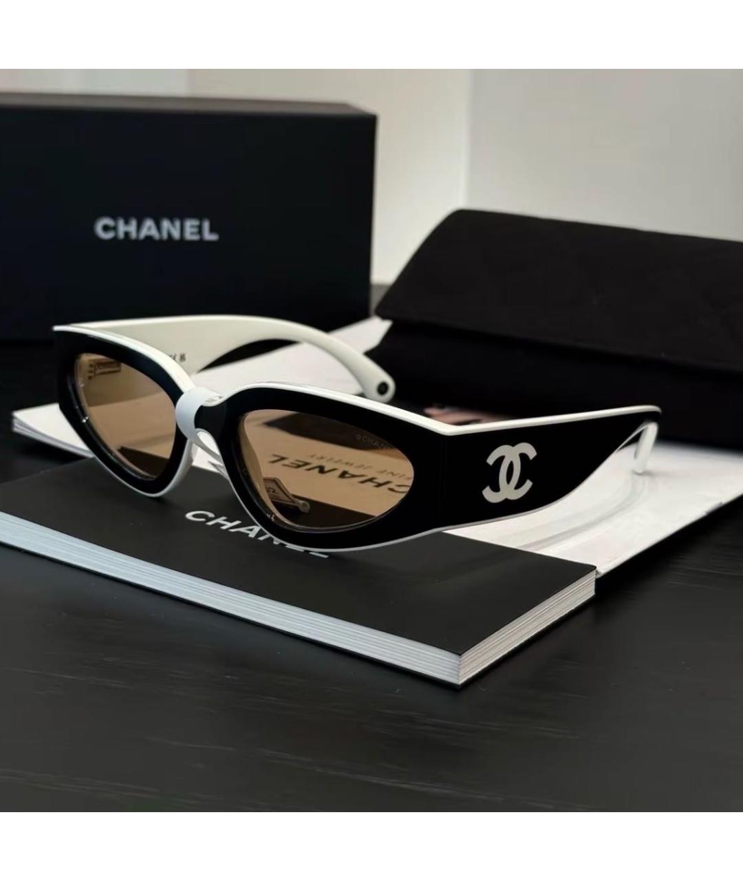 CHANEL Черные пластиковые солнцезащитные очки, фото 5