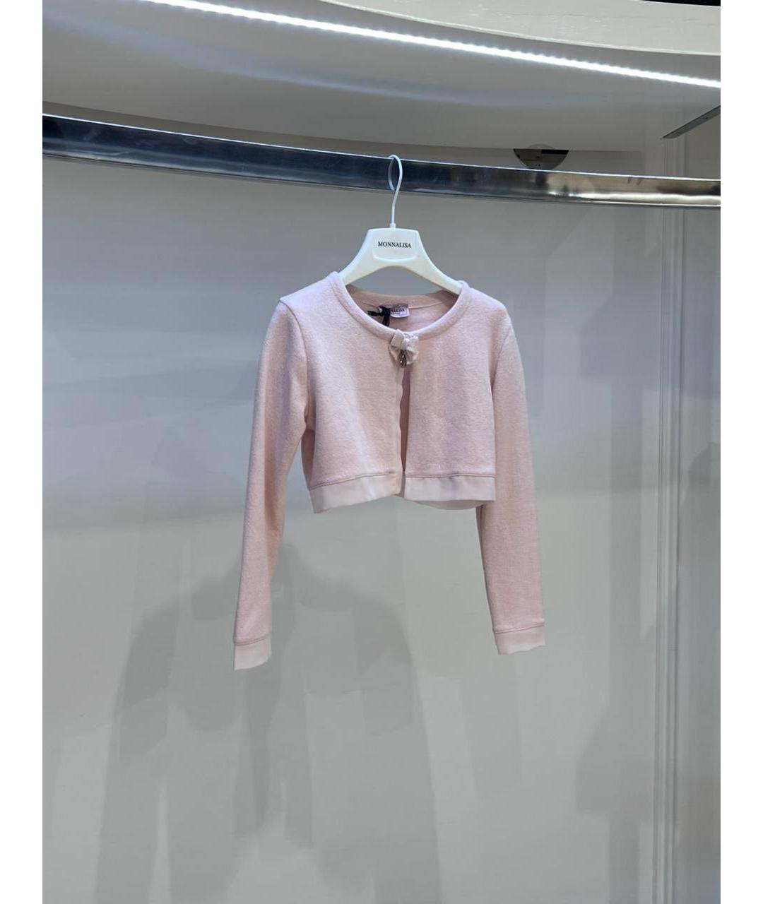 MONNALISA Розовый шерстяной жакет / жилет, фото 3