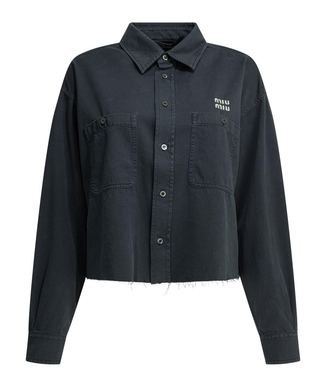 MIU MIU Серая хлопковая рубашка, фото 1