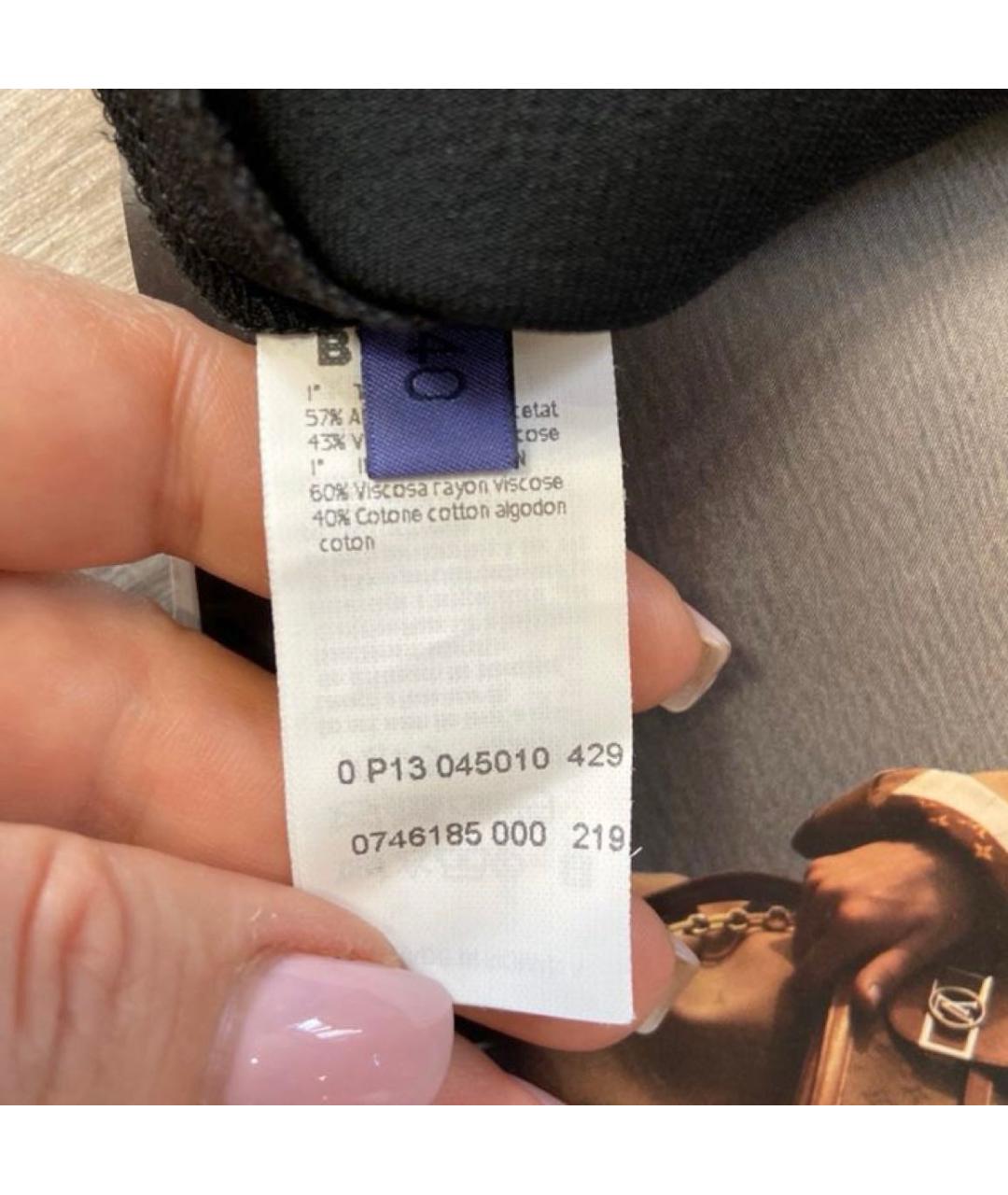 LES COPAINS Черное вискозное повседневное платье, фото 6