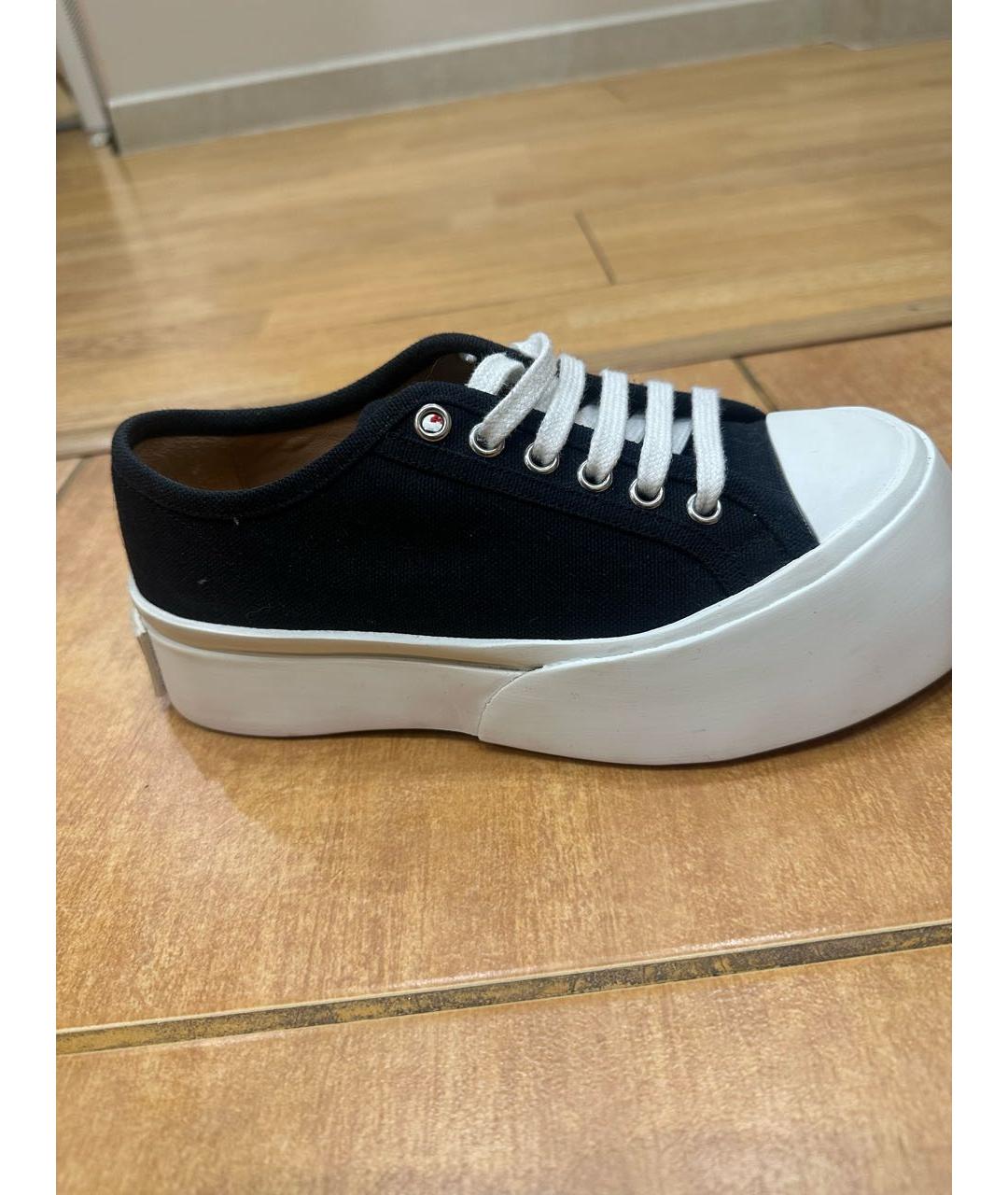 MARNI Черные текстильные кеды, фото 2