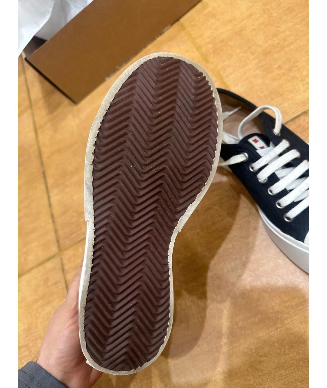 MARNI Черные текстильные кеды, фото 4