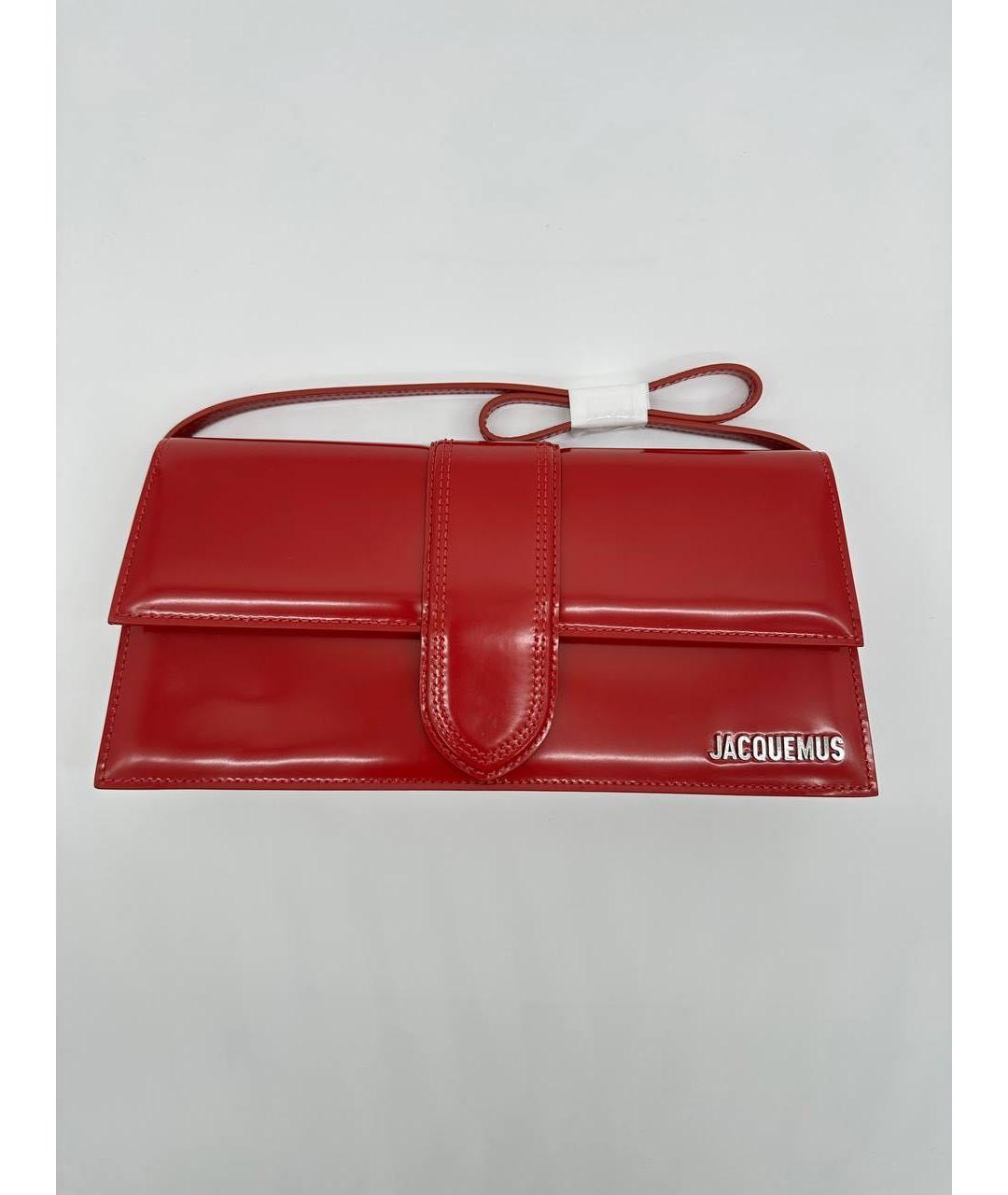 JACQUEMUS Красная сумка с короткими ручками из лакированной кожи, фото 5