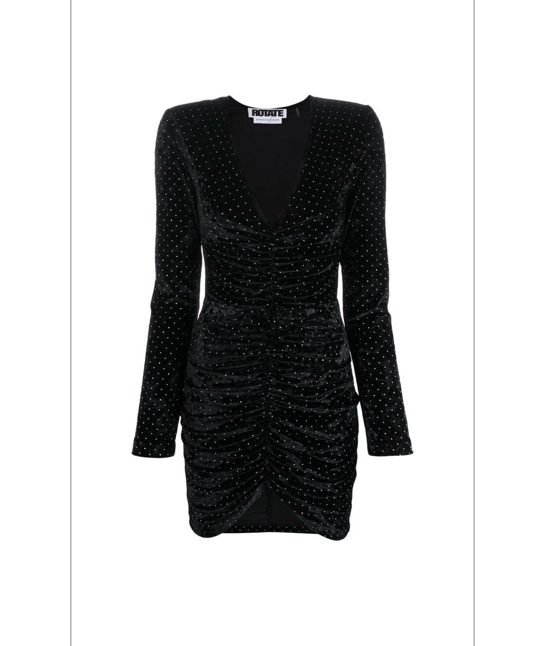 ROTATE Черное велюровое вечернее платье, фото 6