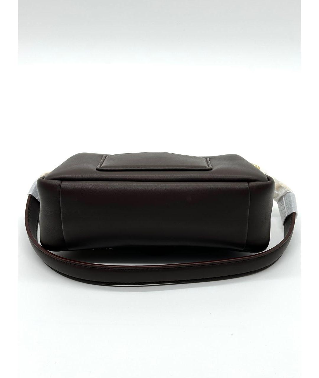 JACQUEMUS Коричневая кожаная сумка с короткими ручками, фото 3