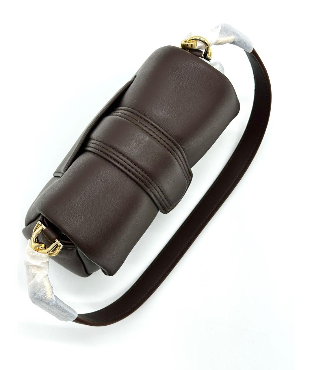 JACQUEMUS Коричневая кожаная сумка с короткими ручками, фото 4