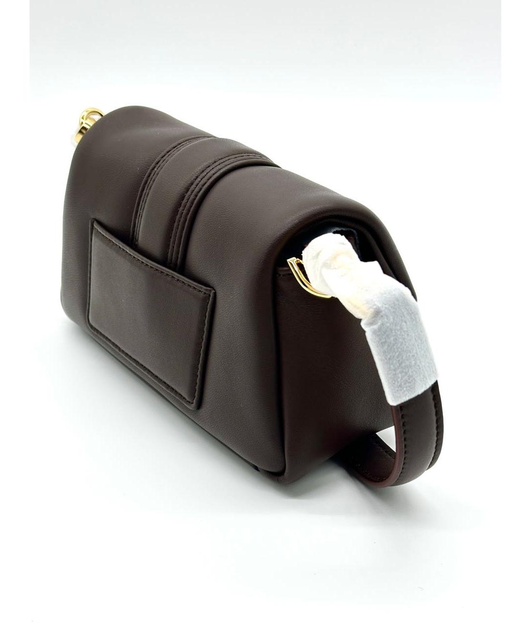 JACQUEMUS Коричневая кожаная сумка с короткими ручками, фото 2