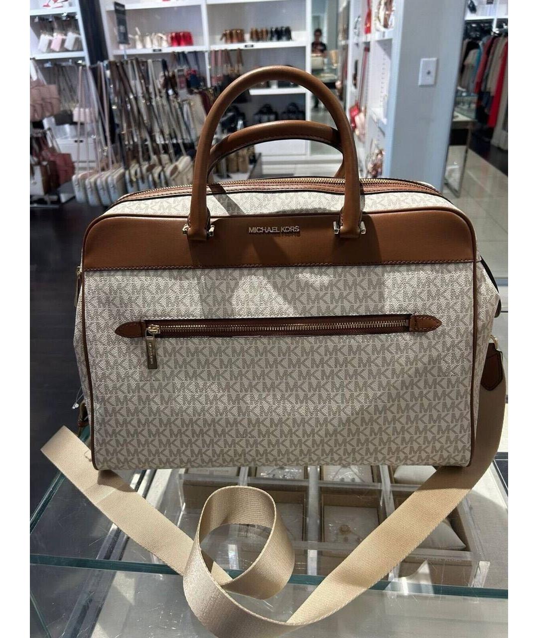 MICHAEL KORS Бежевая синтетическая дорожная/спортивная сумка, фото 4