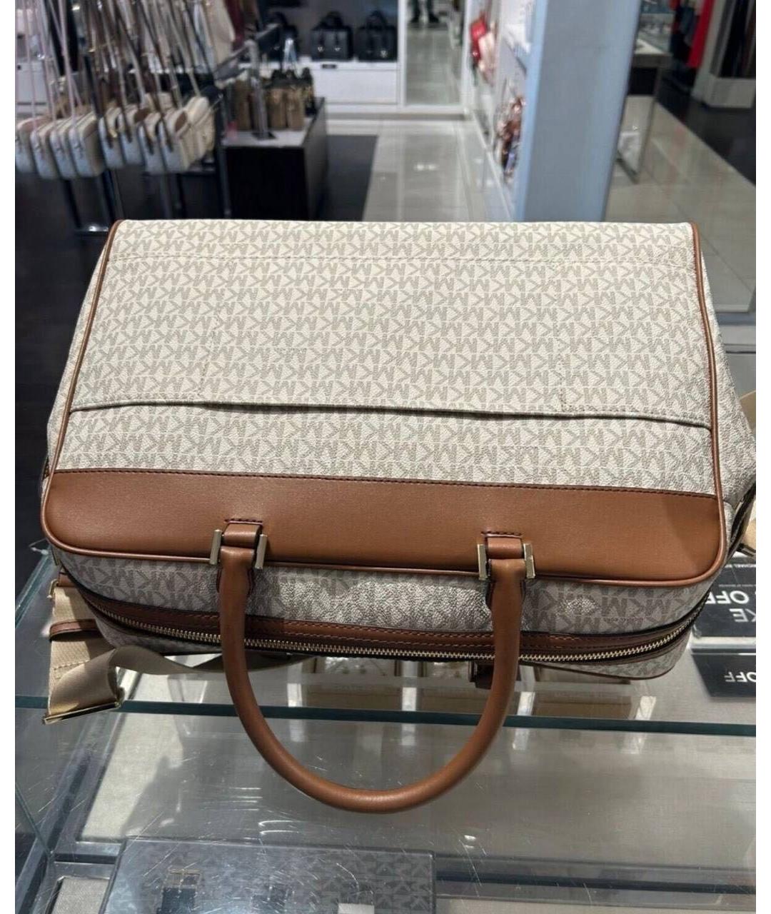 MICHAEL KORS Бежевая синтетическая дорожная/спортивная сумка, фото 3