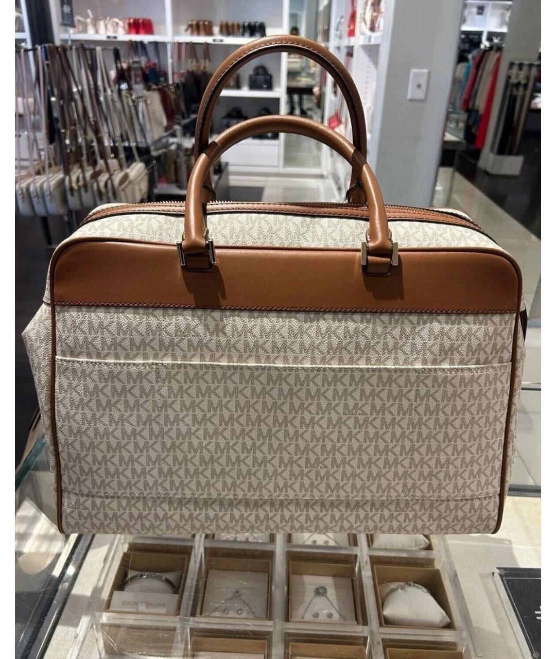 MICHAEL KORS Бежевая синтетическая дорожная/спортивная сумка, фото 6