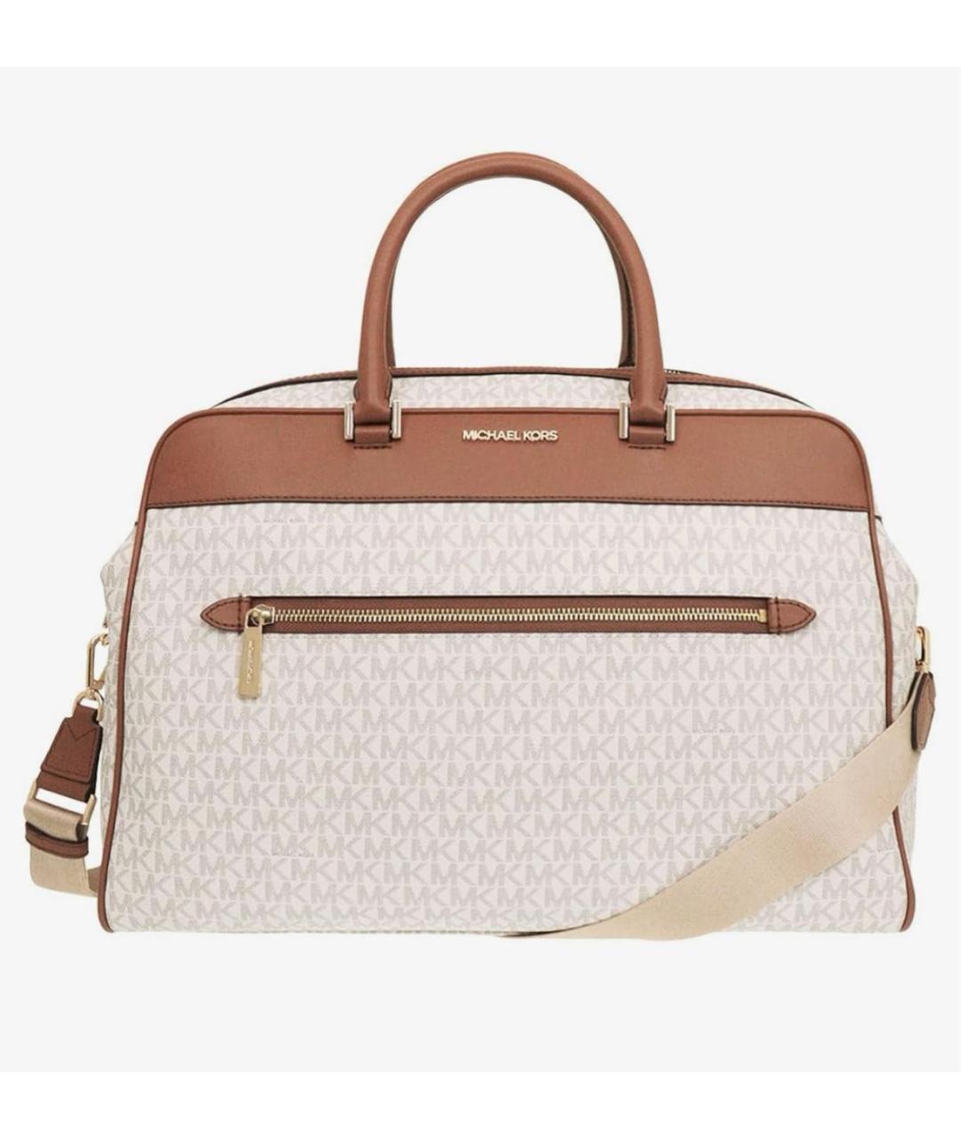 MICHAEL KORS Бежевая синтетическая дорожная/спортивная сумка, фото 8