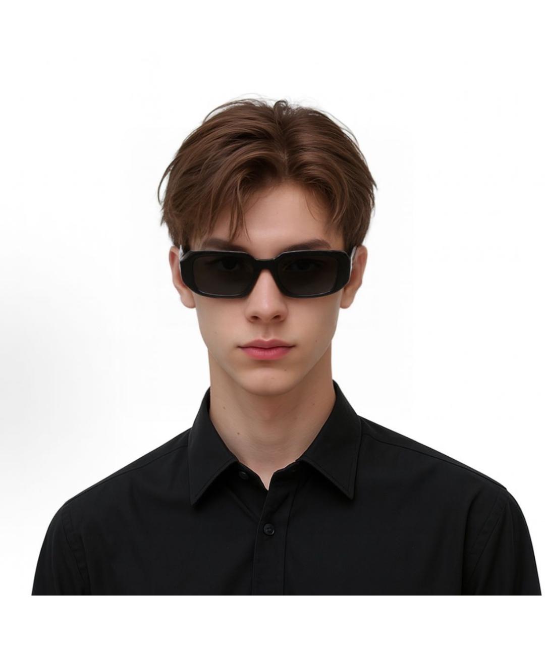 PRADA Черные пластиковые солнцезащитные очки, фото 2