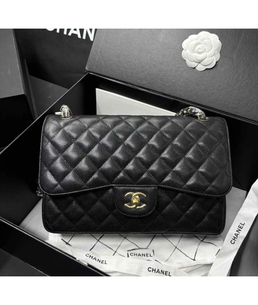 CHANEL Черная кожаная сумка через плечо, фото 2