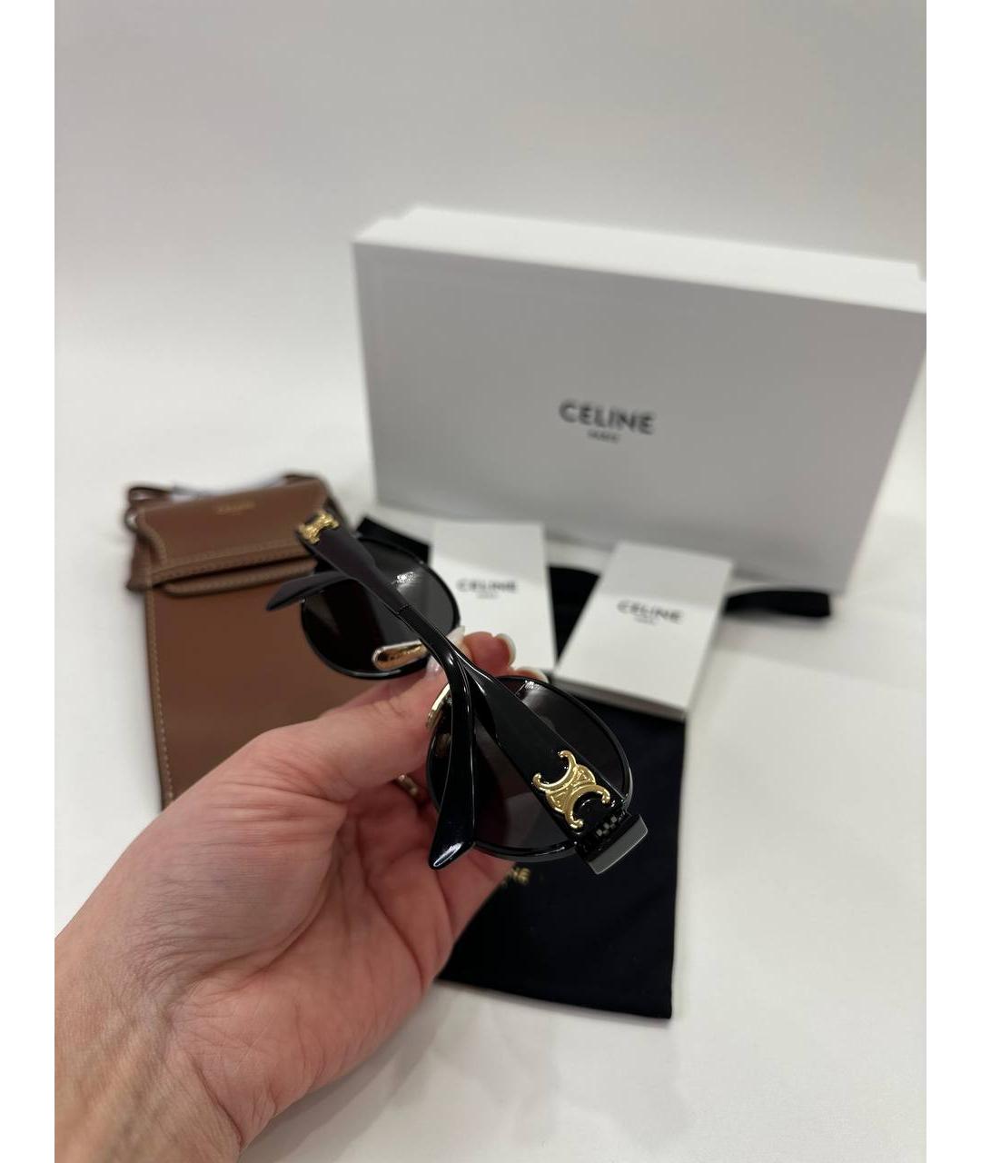 CELINE Черные металлические солнцезащитные очки, фото 6