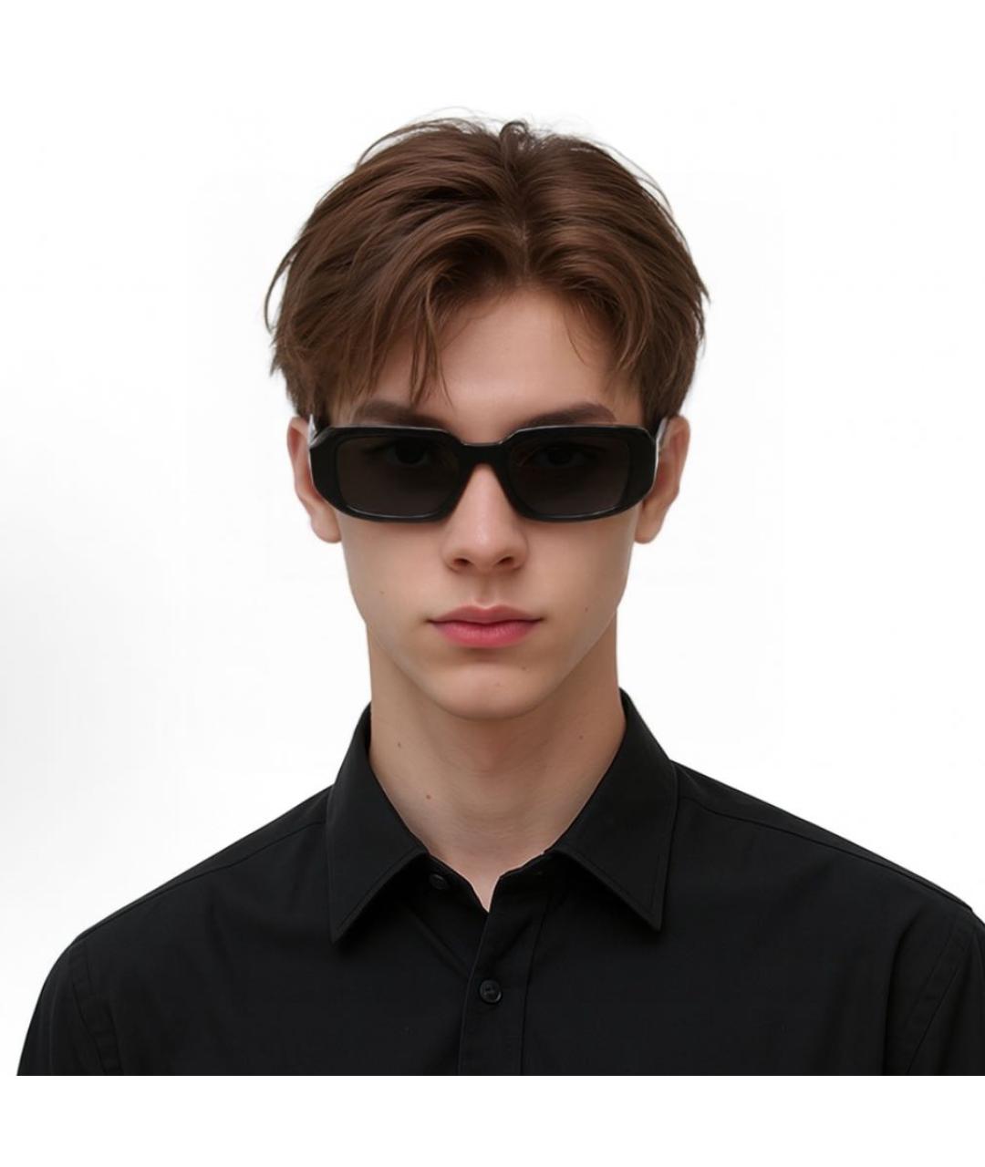 PRADA Черные пластиковые солнцезащитные очки, фото 2