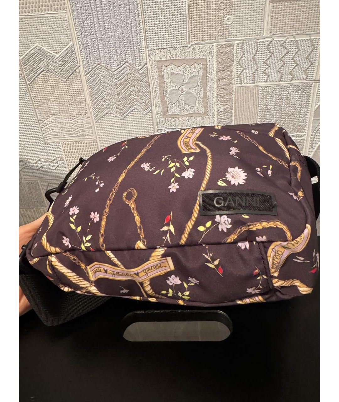 GANNI Черная синтетическая сумка через плечо, фото 4